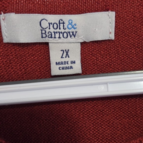 Croft & Barrow Women's Rich Red Cardigan Sweater - Size 2X - Picture 2 of 5